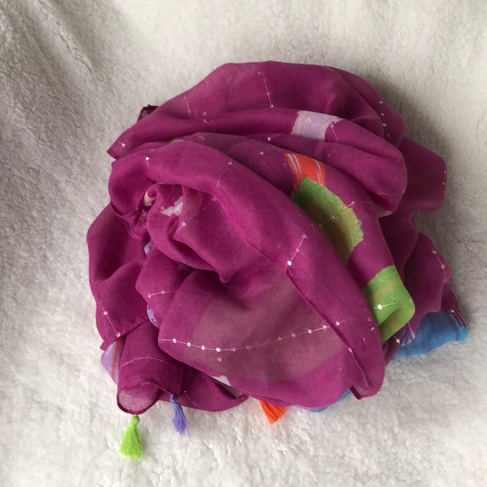Desigual Brushes scarf with tassels